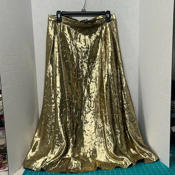 Halston III Dresses & Skirts - Vintage Halston III Rare Long Gold Skirt size 14 but runs small